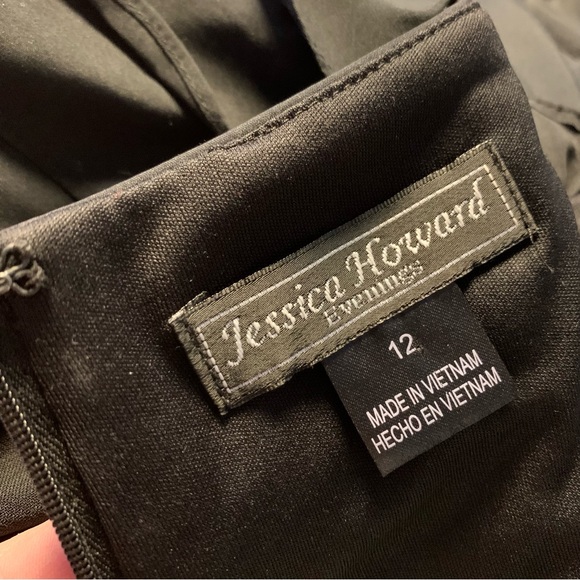 Women’s 12 JESSICA HOWARD Black Retro 60's Look JUNE CLEAVER Holiday Midi Dress - Picture 15 of 16